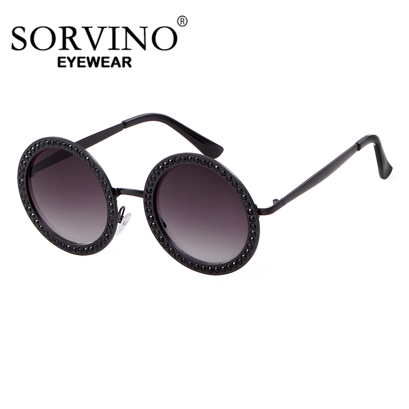 SORVINO diamentowe kryształowe okrągłe okulary przeciwsłoneczne damskie luksusowe markowe designerskie okulary okulary Vintage okulary damskie okulary okulary UV400