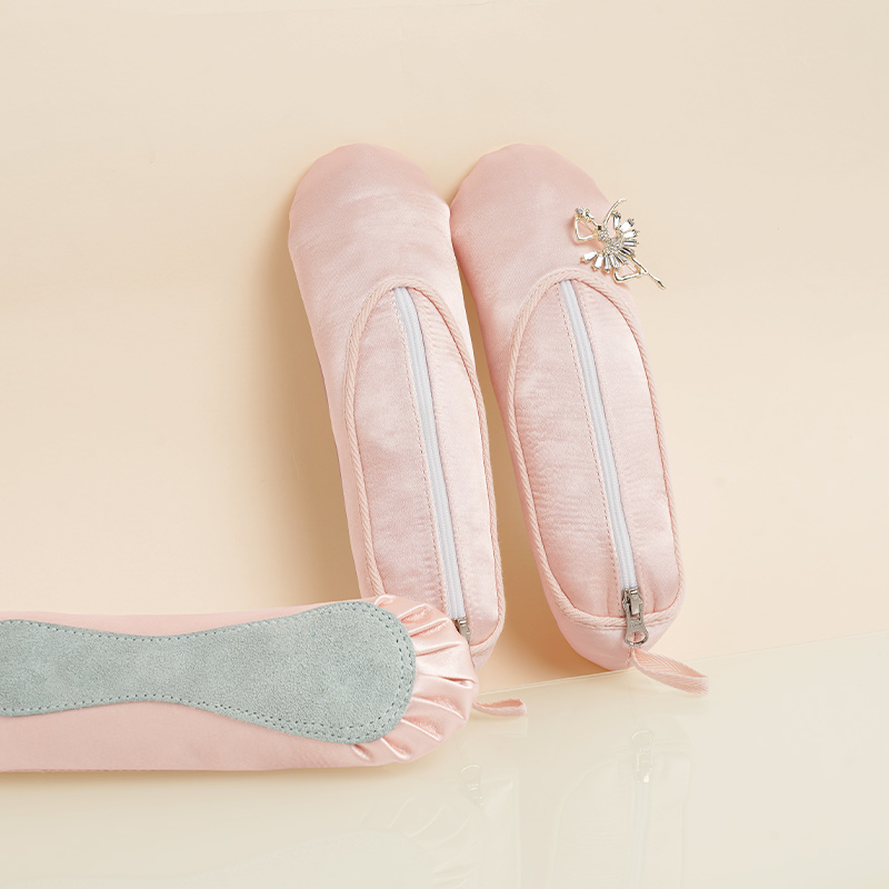 Pink Ballet Shoe Satin Pencil Bag Makeup Bag Stationery Storage Cosmetic Holder Bag for Dancers Purse Keyring Dance Accessory
