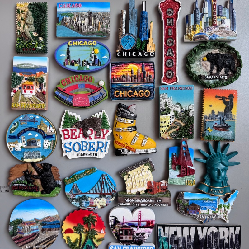 USA New York koelkastmagneten Florida WonderWorks San Francisco Guam Chicaco Nevada Saipan Toerisme Souvenir Magnetische koelkast