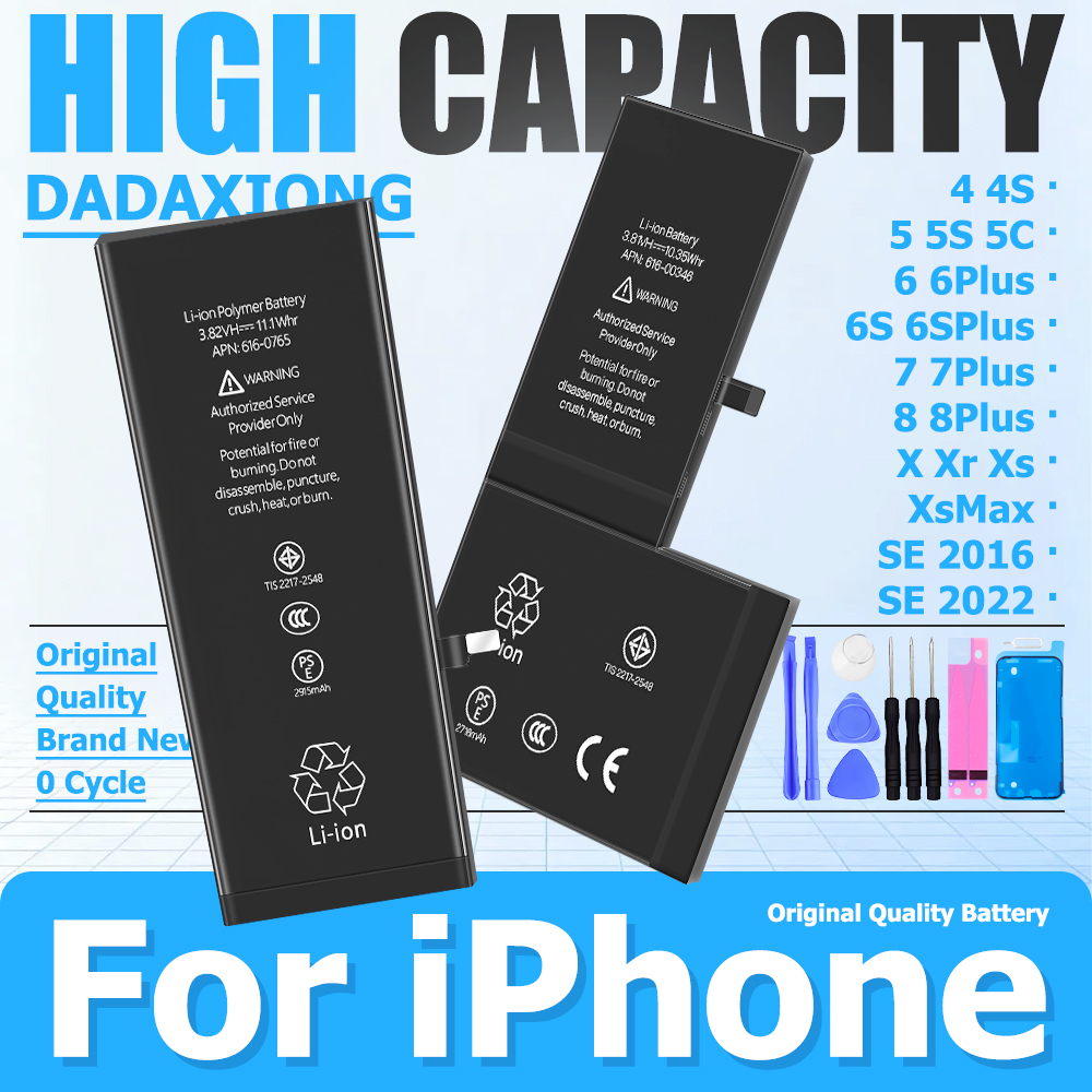 Neue 2026 Zero-Cycle Hochwertige Batterie für iPhone 4 4S 5 5S 6 6S 7 8 Plus X XS XR XSMax SE1 SE2 6SPlUS 7Plus 8Plus 5C