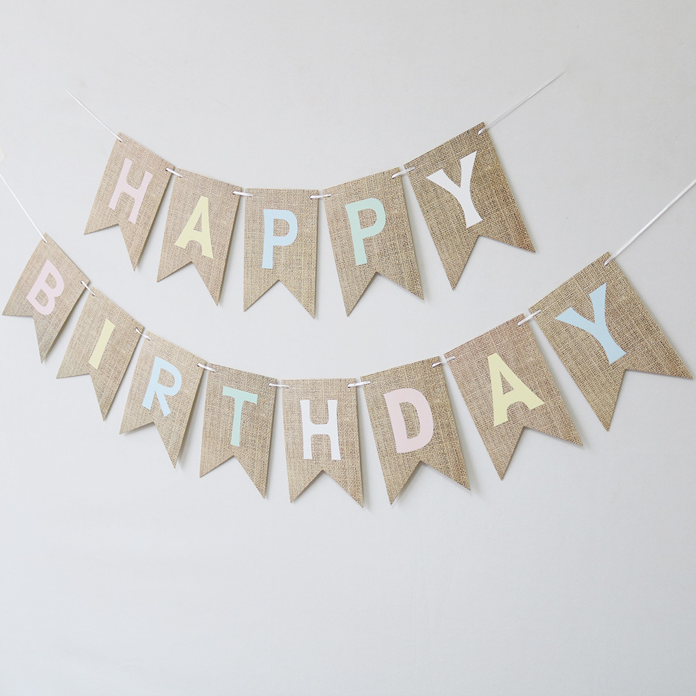 NOWOŚĆ Happy Birthday Banner Bunting Flag Party Decoration Kids Decor Children's Ornament Baby Colorful Girl Boy Parti Supplies