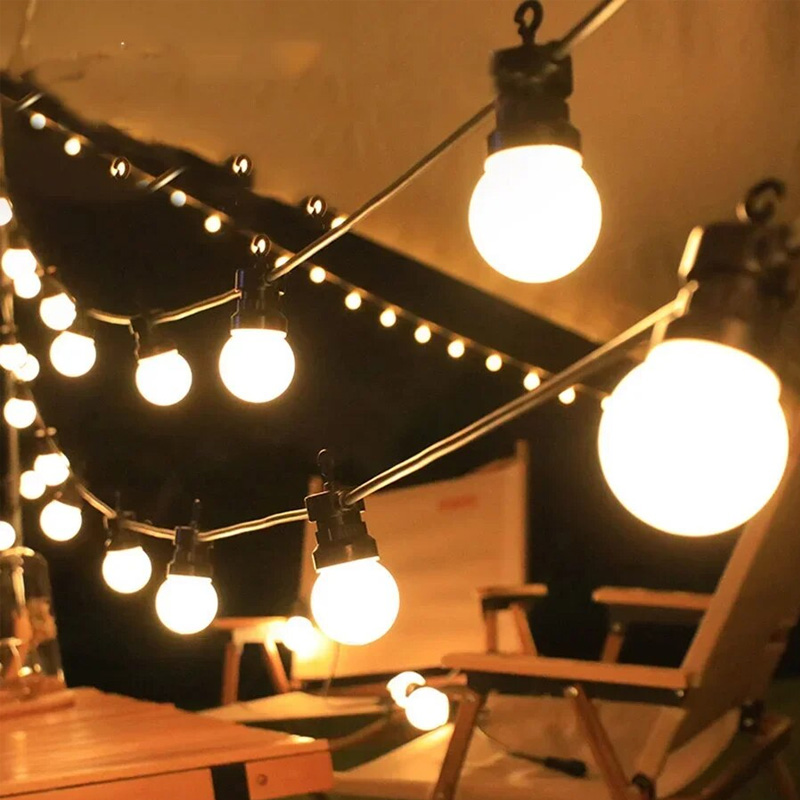 Bombillas de luces para campamento al aire libre, 23M, G50, guirnalda impermeable, guirnaldas de luces LED, decoración de tienda, fiesta de Navidad, adorno de boda