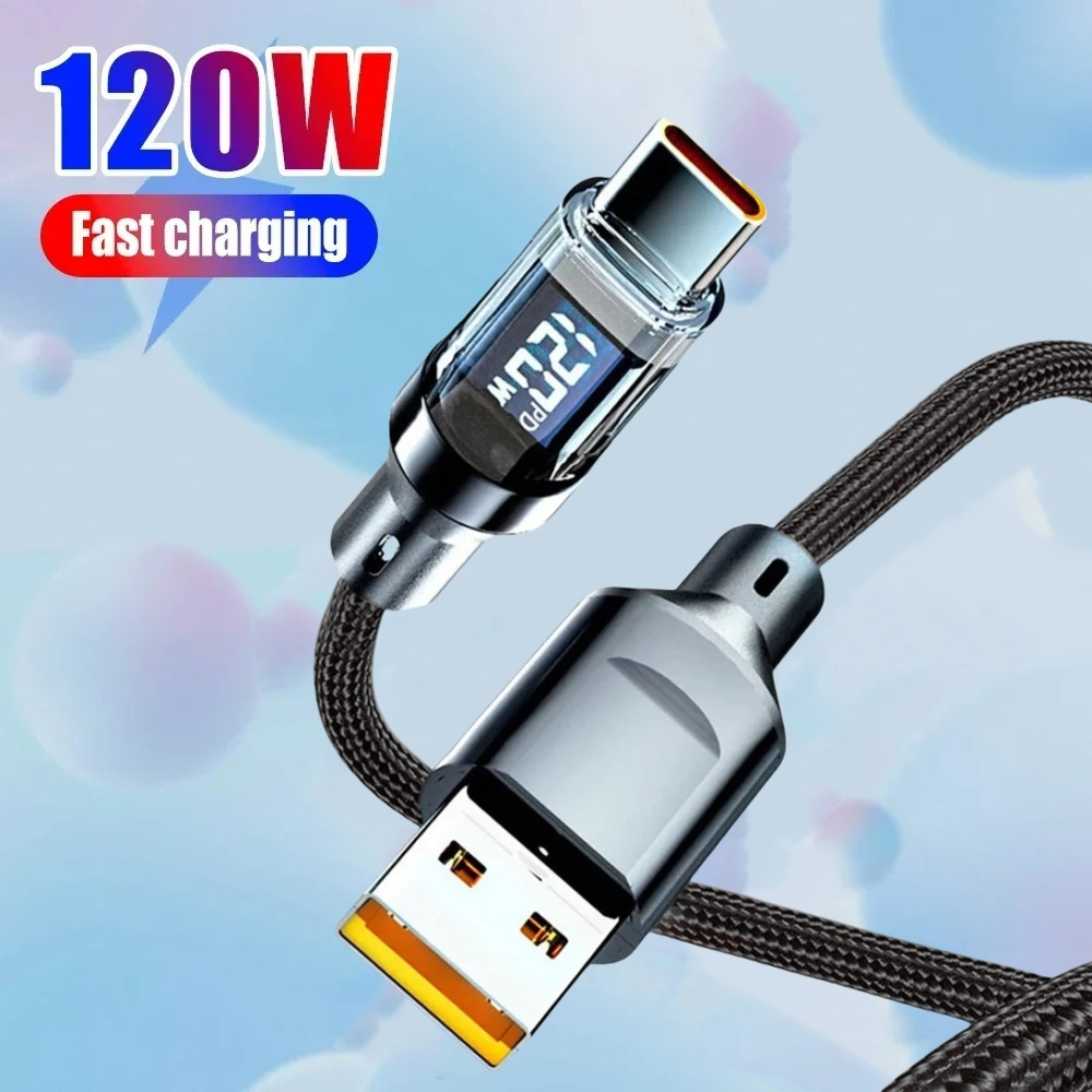 120W 타입 C 케이블 초고속 충전 USB C to USB C 폰 충전기 데이터 케이블 (아이폰, 삼성, 샤오미, 화웨이용) 퀵 차지 케이블