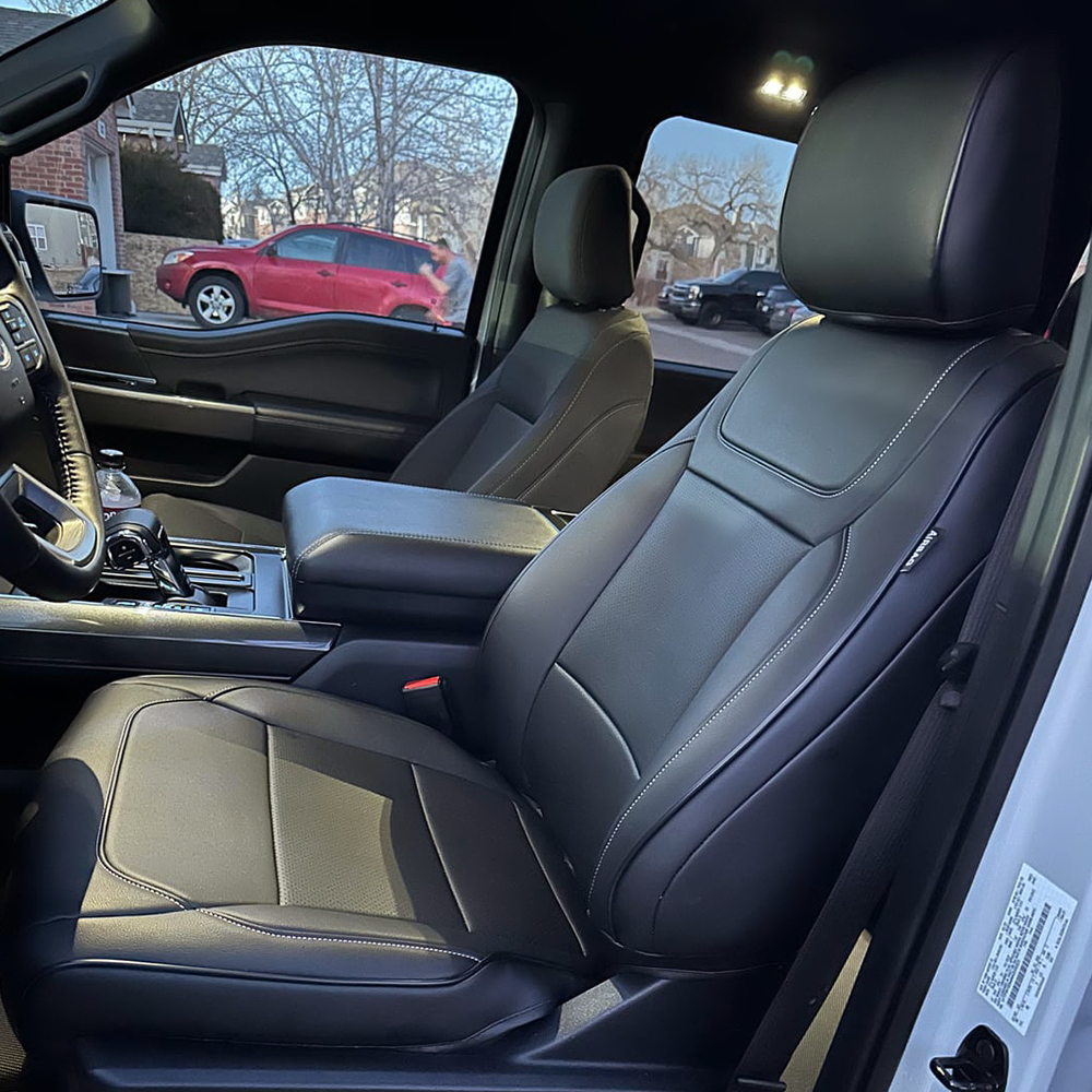 Чехлы на сиденья для Ford F-150 F-250 F-350 (2009-2023), полный комплект на 5 мест, из высококачественной синтетической кожи, на заказ