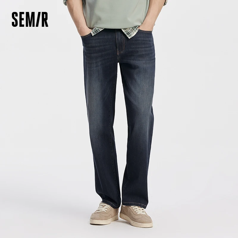 Pantalones Vaqueros Semir para Hombre, Elásticos, Suaves, Corte Recto, Casuales, para el Trabajo, Otoño 2026, Largos, de Mezclilla, con Forma Elegante, Estilo Diario