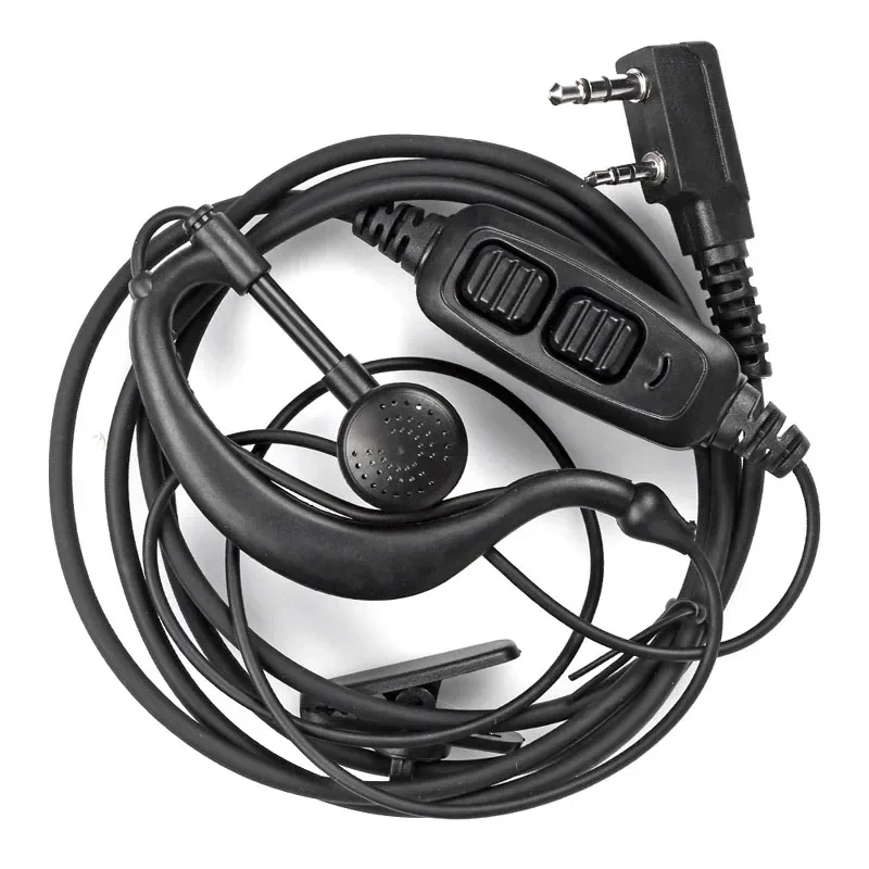 BAOFENG Walkie Talkie UV-82 Ear Hook 2-PIN гарнитура, функция PTT MIC Earbud Interphone гарнитура для UV-5R 888S KENWOOD/HYT Radio