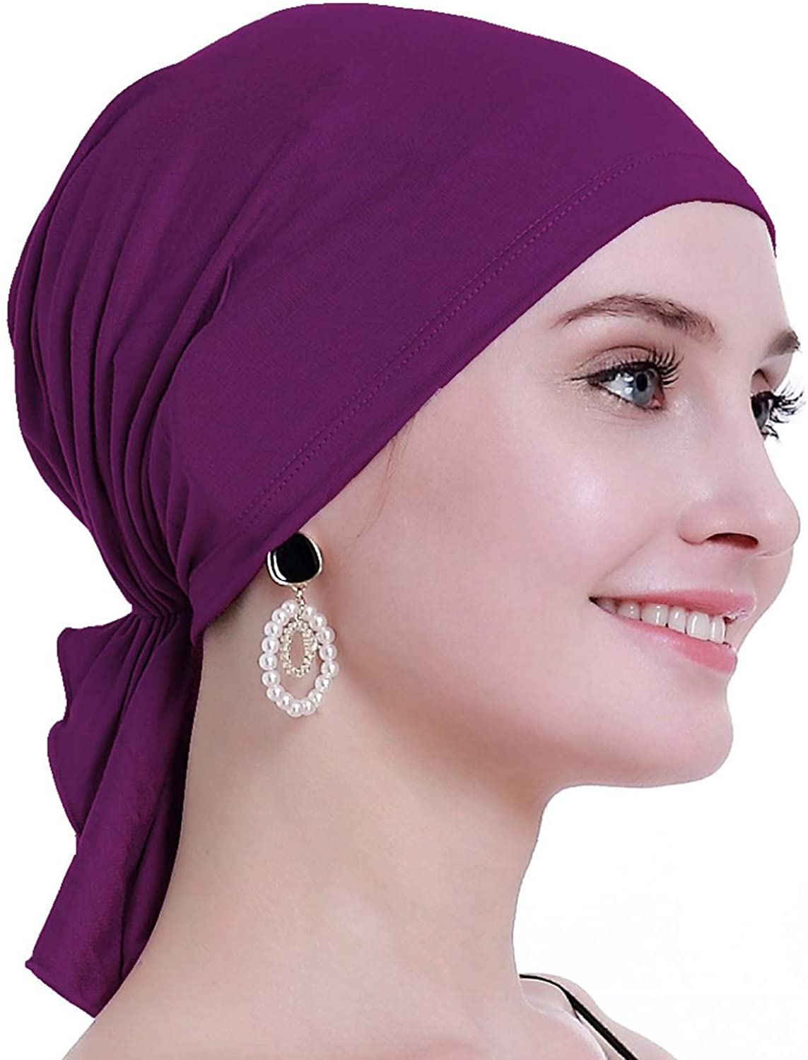 Nuovo Musulmano Bambù Pre-Agato Sciarpa Delle Signore Chemio Cap Donne Turbante Cappello Copricapi Foulard Avvolgere Cancro Bandane Accessori Per Capelli