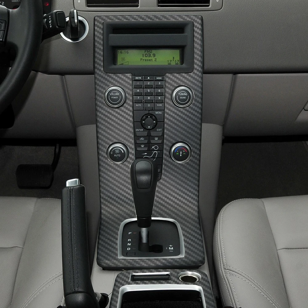 Para Volvo S40 V50 C30 Panel de Control Central Interior manija de puerta 5D pegatinas de fibra de carbono calcomanías accesorios de estilo de coche