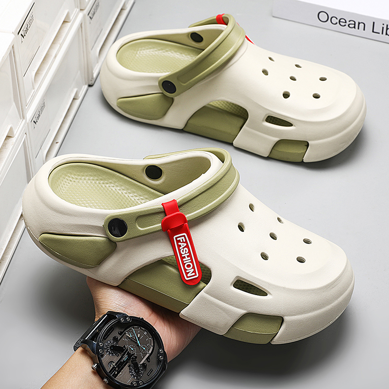 Herensandalen, zomerse casual strandschoenen, lichtgewicht antislip sandalen met dikke zolen en neus