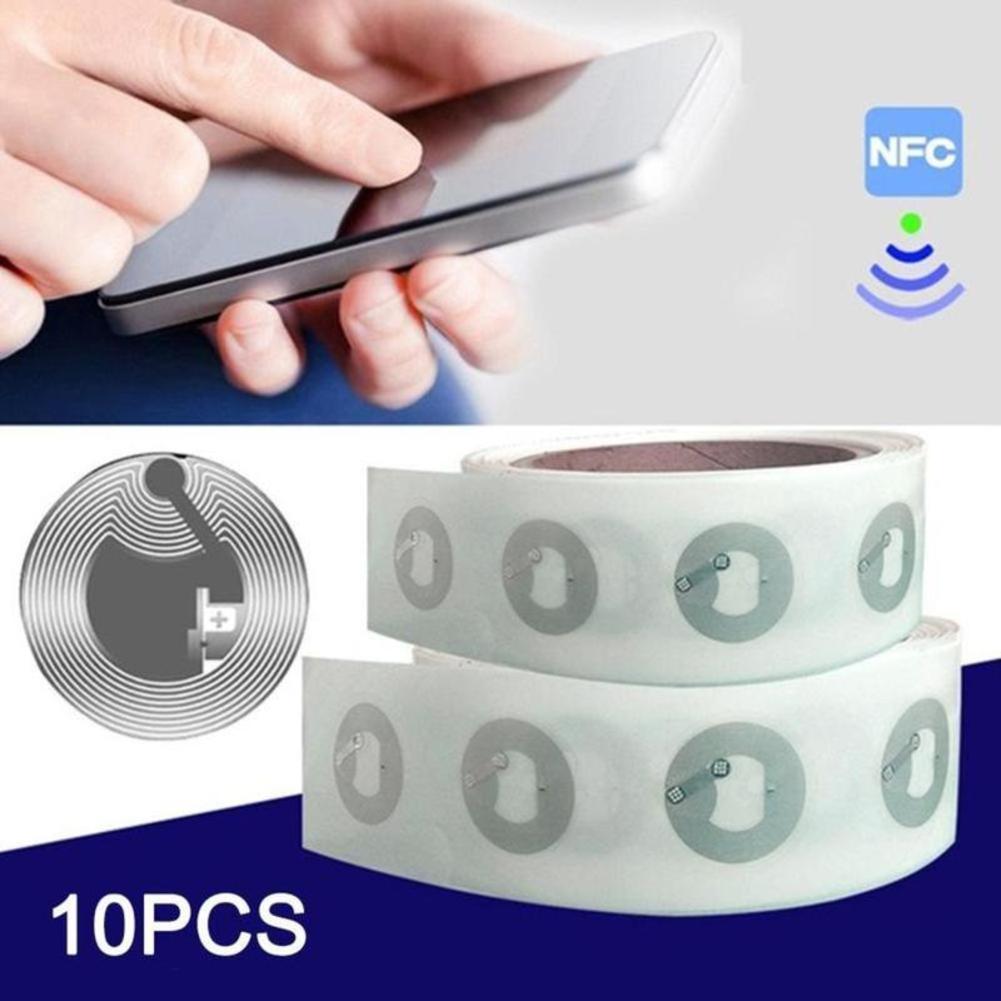 10ชิ้นแท็ก NFC สติกเกอร์213 DIY สำหรับ iPhone 13.56 MHz 25mm ชิปป้ายแท็กสากลและโทรศัพท์ NFC ทั้งหมด144/504/888ไบต์
