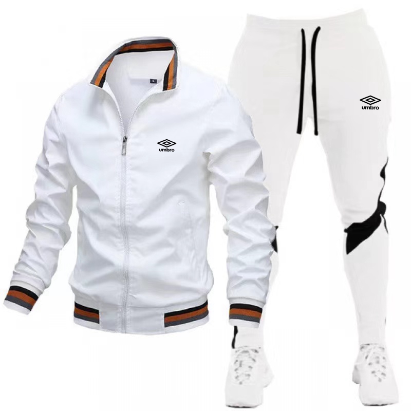 UMBRO 2024 chándales para hombre, conjuntos para hombre, sudadera + pantalones de chándal, chándal con cremallera, cuello levantado, traje deportivo para correr y Fitness