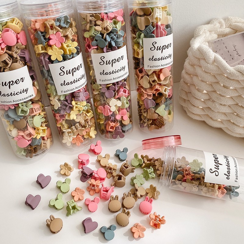 50 unids/caja de horquillas bonitas de princesa de dibujos animados para niña, Mini pinzas para el pelo con flores coloridas, accesorios para el cabello para niña