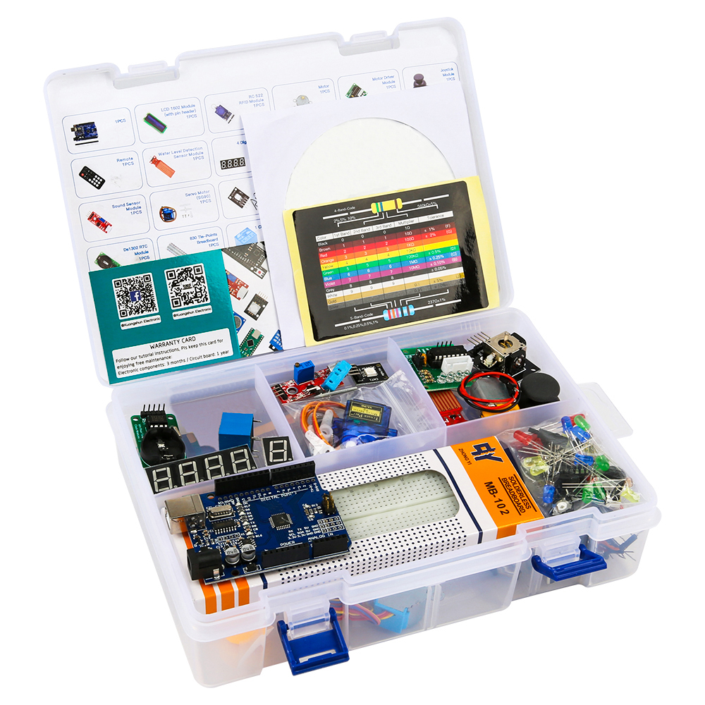 Kit de démarrage complet KUONGSHUN STEM pour Arduino UNO R3, projets électroniques, prise en charge de la programmation
