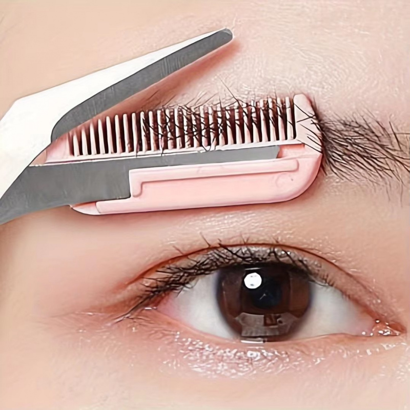 1/2/3/4 Uds recortador de cejas herramientas de maquillaje tijeras de cejas de acero inoxidable con peine depilación cejas herramientas de maquillaje moldeadoras