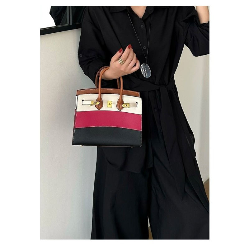 Bolso bandolera arcoíris con contraste de colores, moderno y elegante, de gran capacidad, con diseño patchwork.