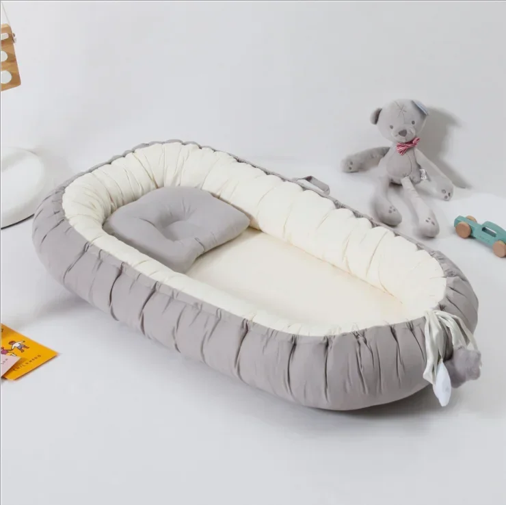 Nido de cama para dormir para recién nacido, cuna de noche para padre, madre, Moisés para niños pequeños, valla, cuna con parachoques, almohada para la cabeza