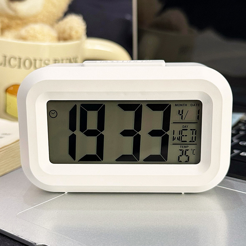 1pc led despertador digital backlight snooze dados tempo calendário desktop multifuncional eletrônico backlight relógio de mesa