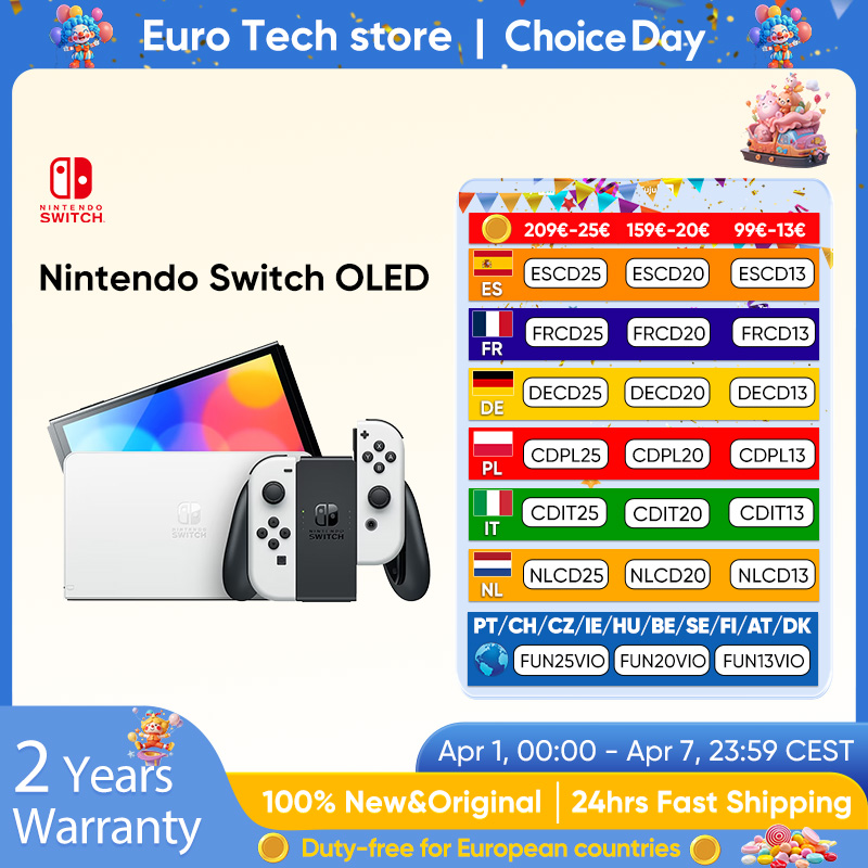 Nintendo Switch OLED-model 7-inch scherm Joy-Con-handgreep Verbeterde audio Verstelbare console Stabiele tv-modus Videogame