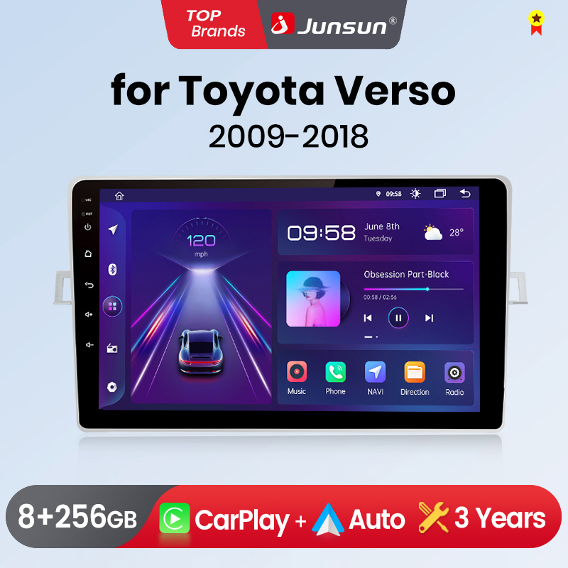 Junsun CarPlay Android Auto Rádio Do Carro para Toyota Verso R20 2009 2011 2012-2018 GPS Sistemas Inteligentes Rádio Do Carro Multimídia