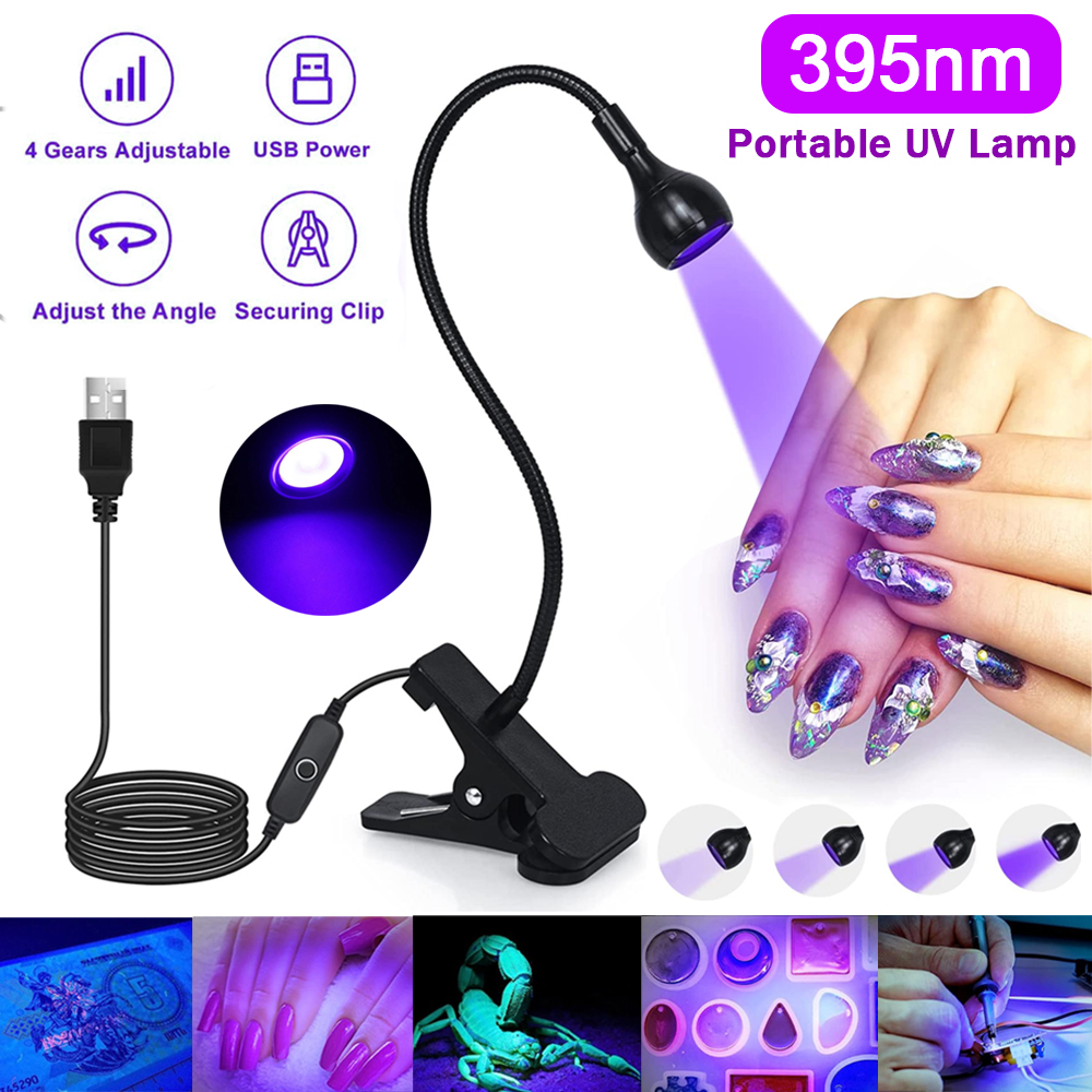 LED紫外線ライトUVネイルランプ395nm UV LedデスクランプブラックライトマニキュアドライヤーUV硬化ライト樹脂硬化ネイルアート用