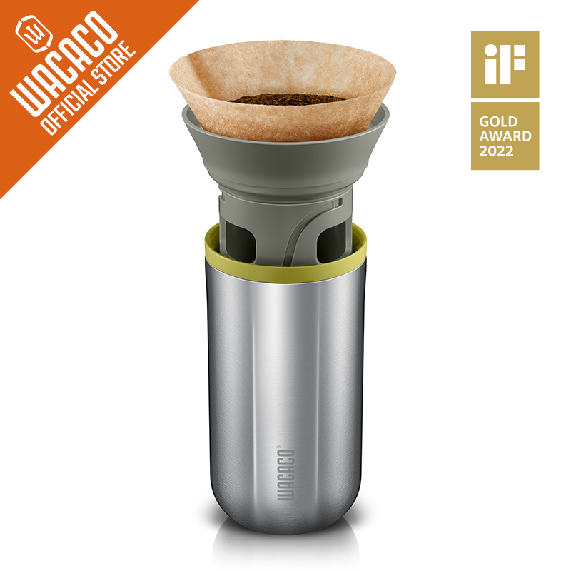 WACACO-cafetera de goteo portátil Cuppamoka, cafetera con filtro de papel de 10 conos, acero inoxidable, vierta sobre cafetera