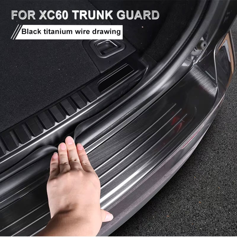 Для volvo xc60 2018 19 2021 22 2023-2026 защита багажника задняя защитная пластина декоративная автомобильная наклейка автомобильные аксессуары украшение интерьера