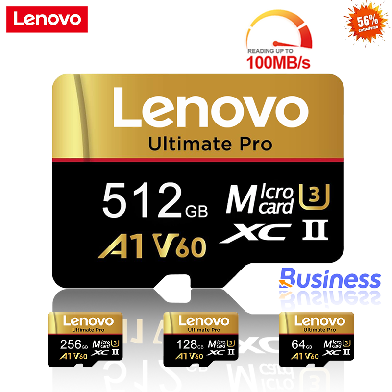 Tarjeta de Memoria Micro TF SD de Alta Velocidad Lenovo, 512GB 256GB 128GB, Rendimiento Estable para Cámaras y Dispositivos de Vigilancia