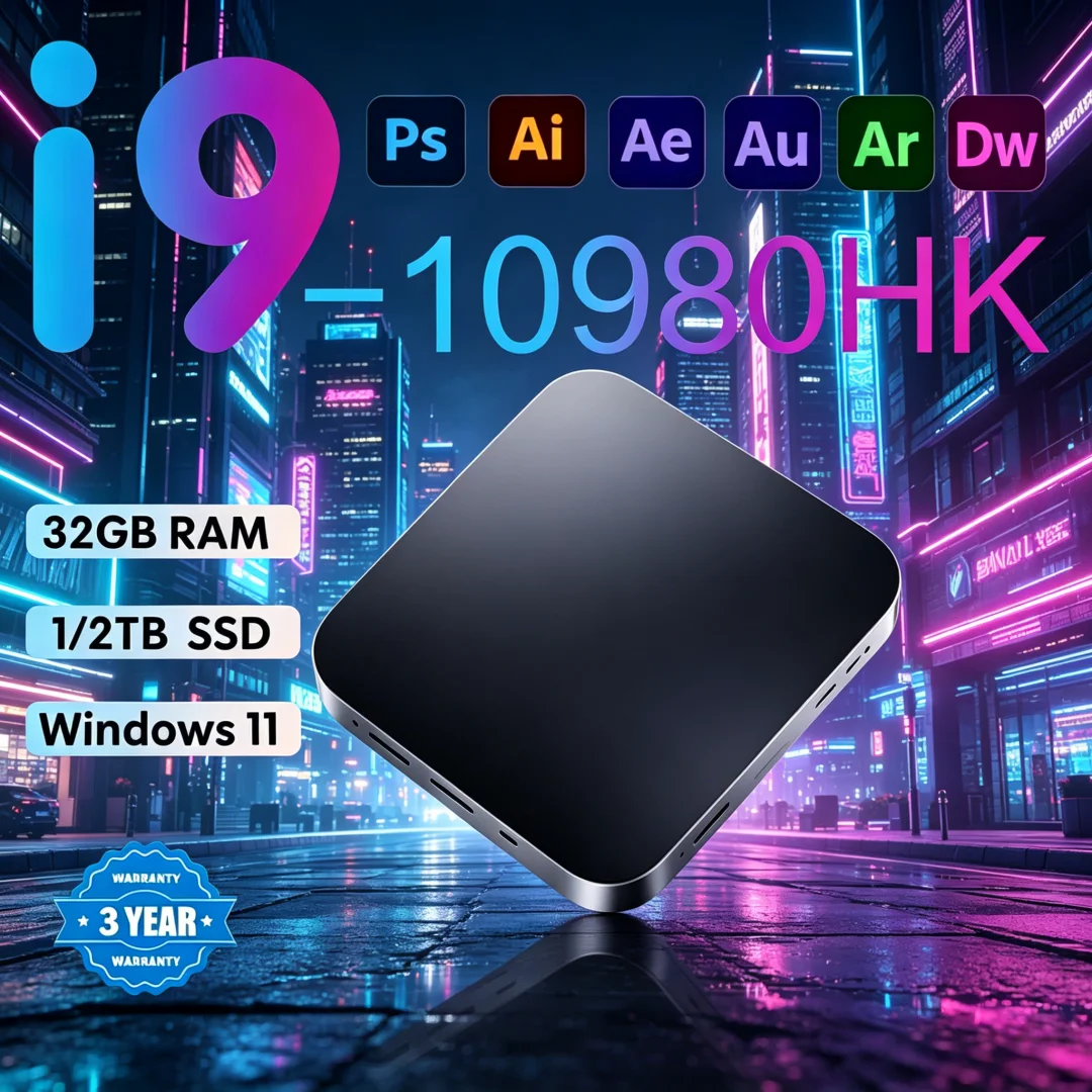 Rugged Practical MINI PC Powered By Windows 11 Pro Core I9 10980HK 32GB RAM 1TB 2TB SSD WIFI 6 BT5.2 4K HD Energetic Gaming