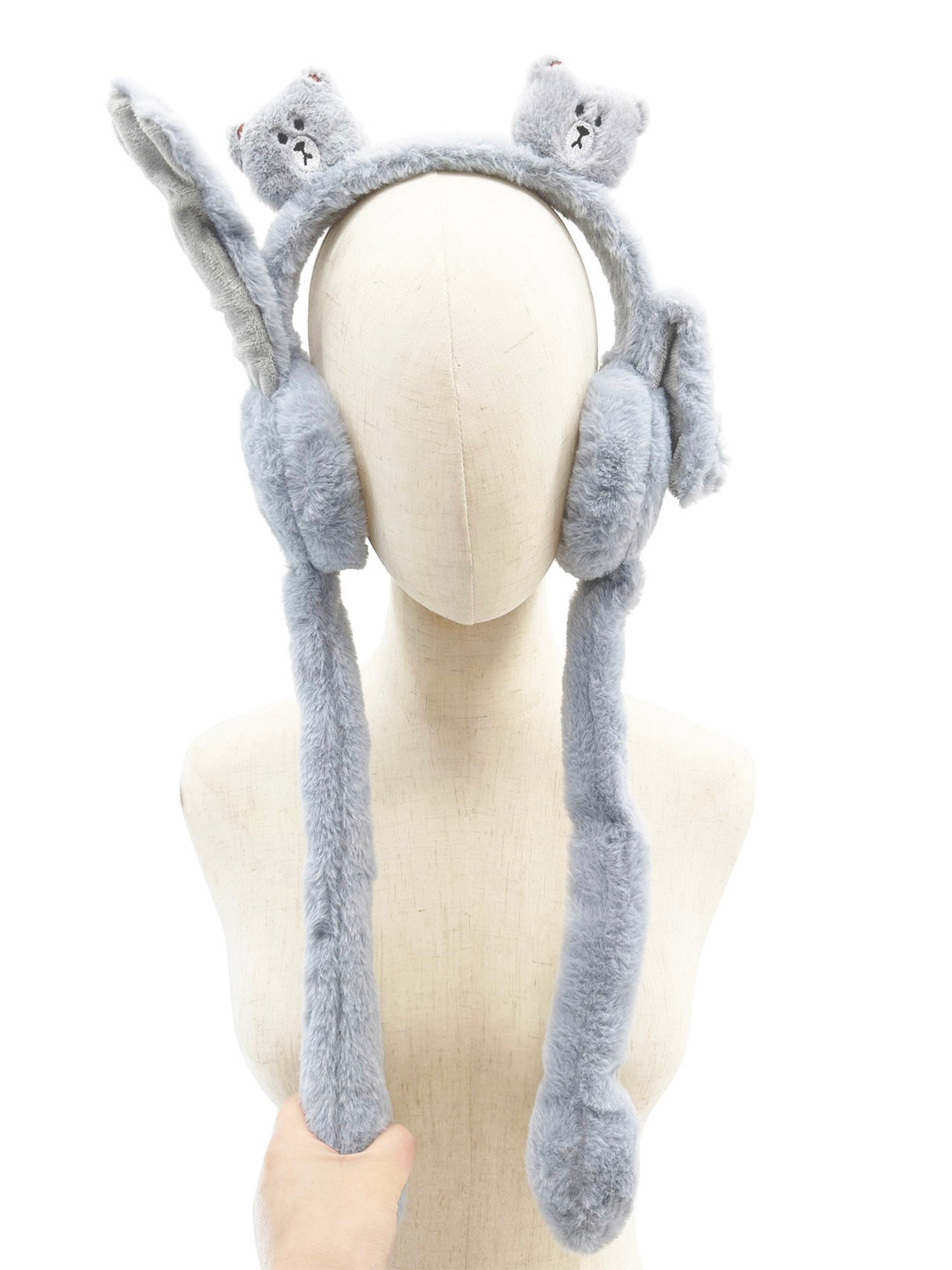 "Cache-oreilles en peluche pour femmes, oreillettes de saut mobiles, protecteur d'oreille, drôle, chaud, nouveauté, hiver
