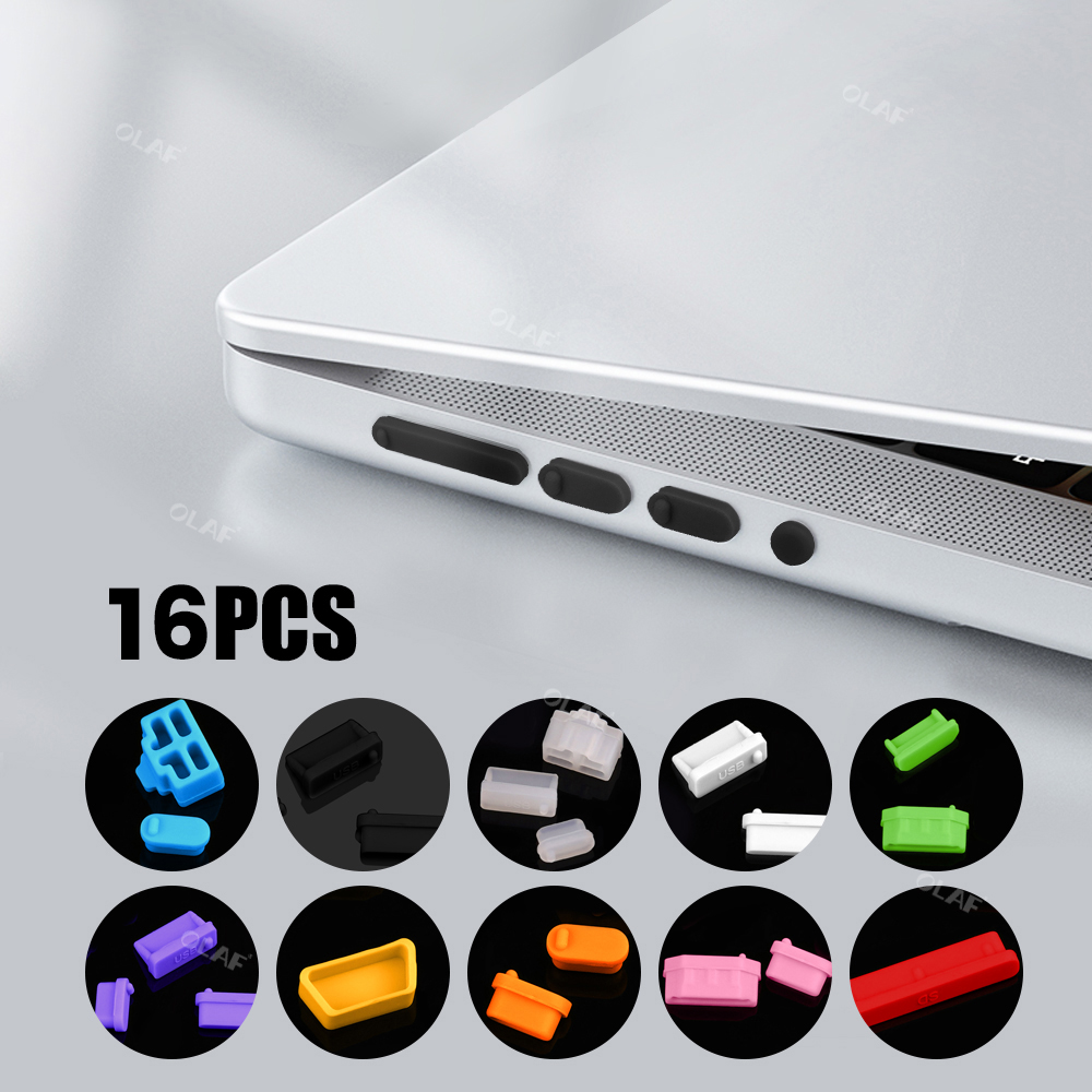1Sets Universele Notebook Anti Stof Plug 16Pcs Laptop Stofdicht Stop Stof Plug Usb Computer Interface Waterdichte Hoes