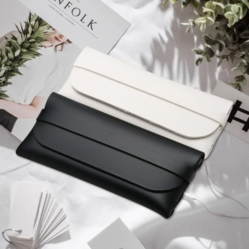 Black and White Soft and Stylish Leather Glasses Cases  Glasses Protection Bags Travel Accessories for Men and Women  Stylish