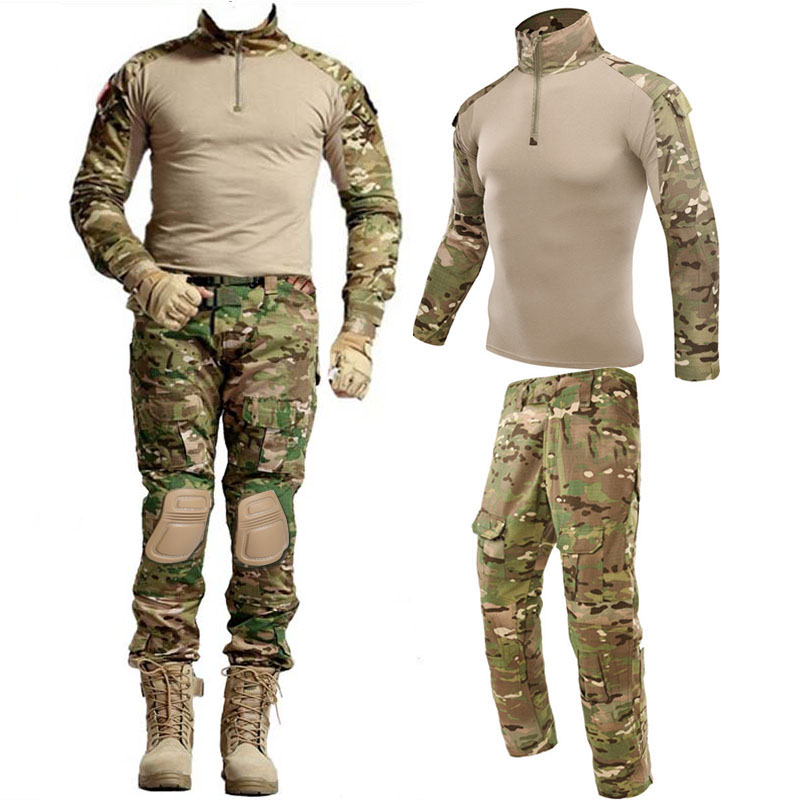 Tactical Uniform Airsoft Climbing Clothes Suits Training Suit Camouflage Hunting Shirts Pants Paintball Sets Hiking Pant Men