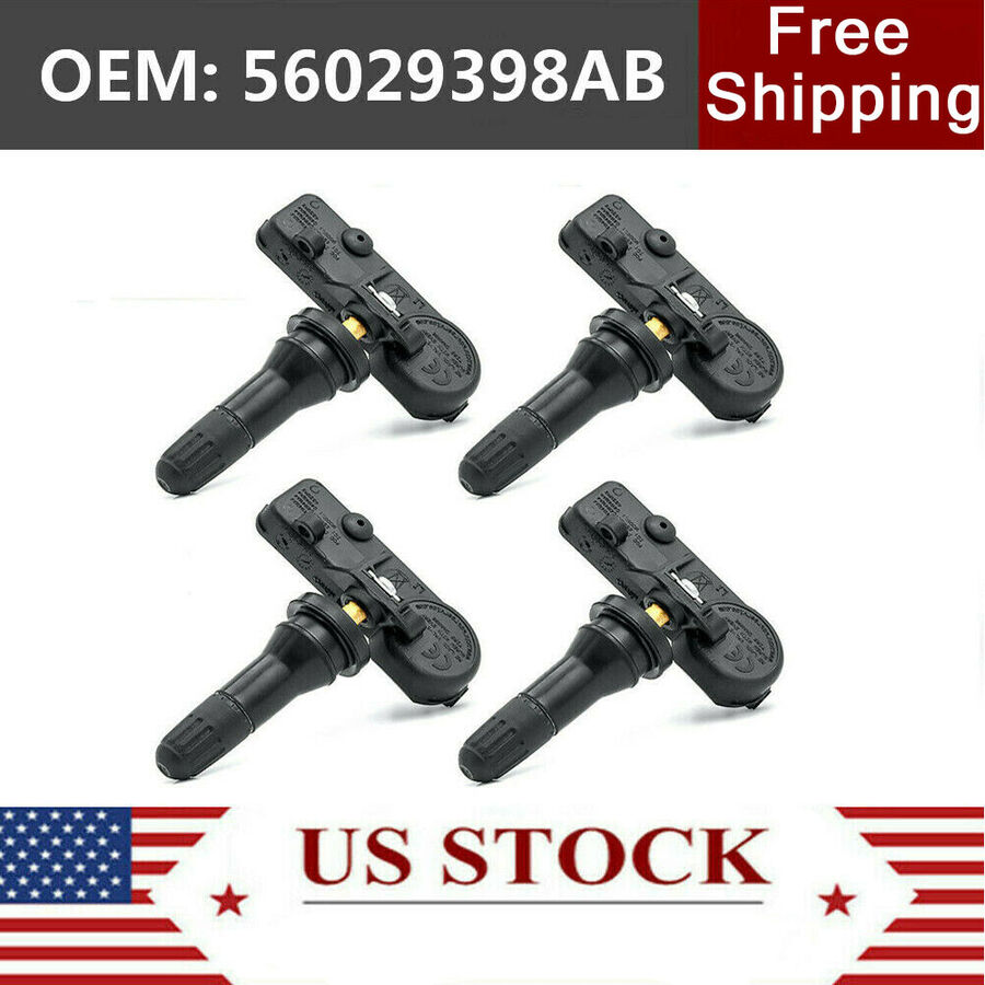 4 Buah 56029398AB Sensor Tekanan Ban TPMS untuk Jeep Wrangler Grand Cherokee Challenger Dodge