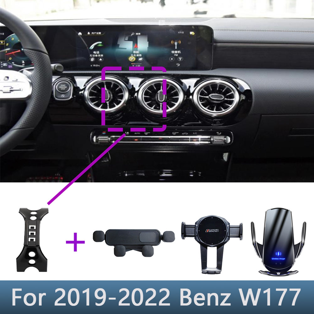 Support de téléphone de voiture pour Mercedes Benz classe A 2019 2020 2021 2022 A200 A180 W177, support fixe spécial, Base de chargement sans fil