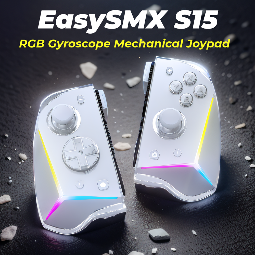 EasySMX S15 L/R Joypad Controlador RGB inalámbrico compatible con Nintendo Switch/OLED, giroscopio de 6 ejes, efecto Hall mecánico