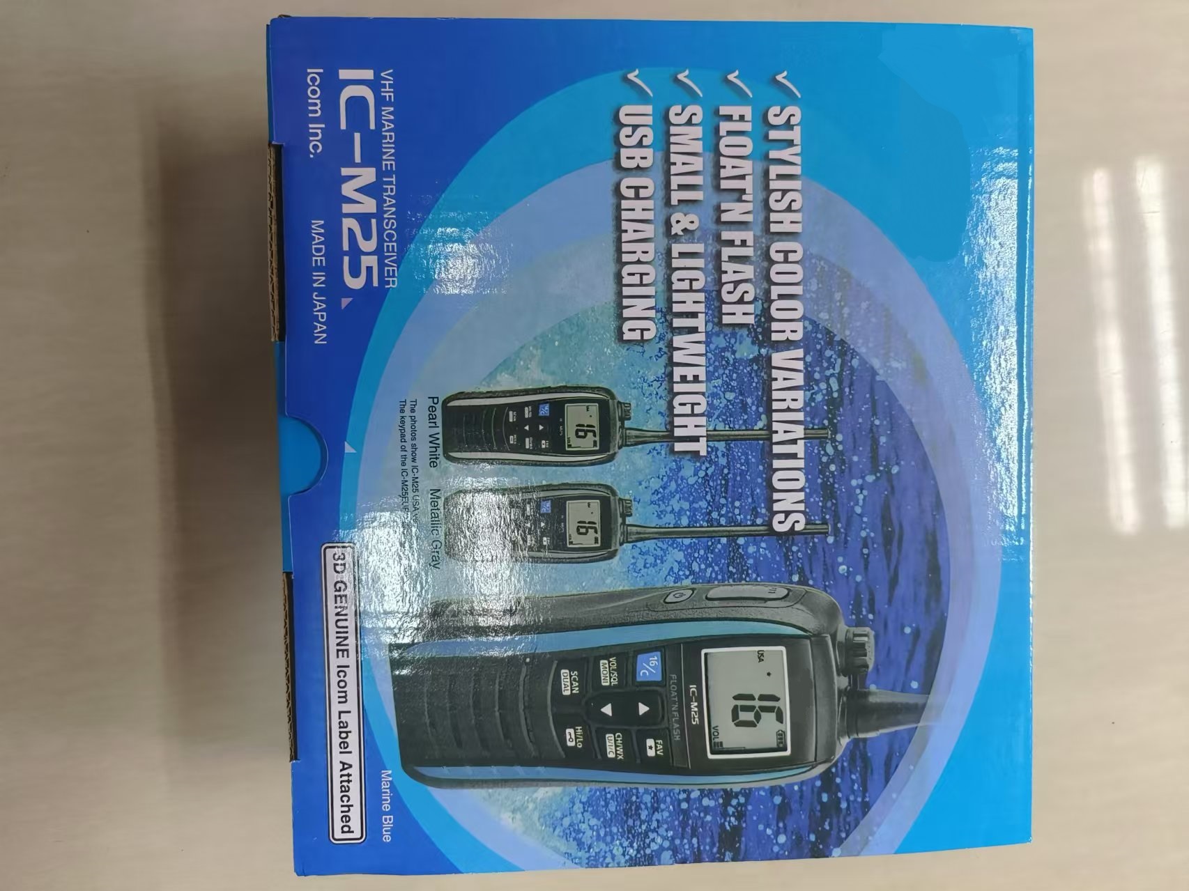 Caliente IC-M25 5W Radio marina portátil VHF LCD de mano ligero impermeable