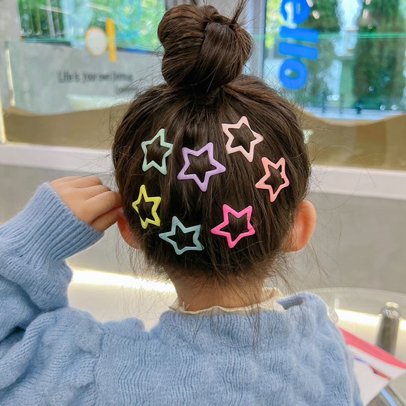 10 ชิ้น/เซ็ตน่ารักสีสัน Star Waterdrop รูปร่างคลิปผมสําหรับสาวเด็กน่ารักตกแต่งผม Hairpins เด็กอุปกรณ์เสริมผม