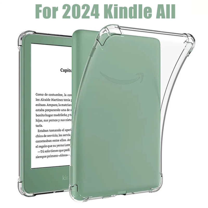 Silikonowe etui na 6-calowy, zupełnie nowy Kindle (wydanie 2024) 12. generacji C2V2L3 przezroczysty, przezroczysty, miękki TPU tylna obudowa tabletu Coqe