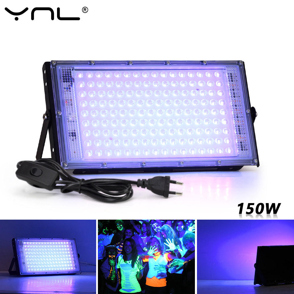 Luz de inundación Led UV 50W 100W 150W 220V reflector para exteriores 395nm 400nm lámpara fluorescente ultravioleta para escenario luz negra LED para escenario