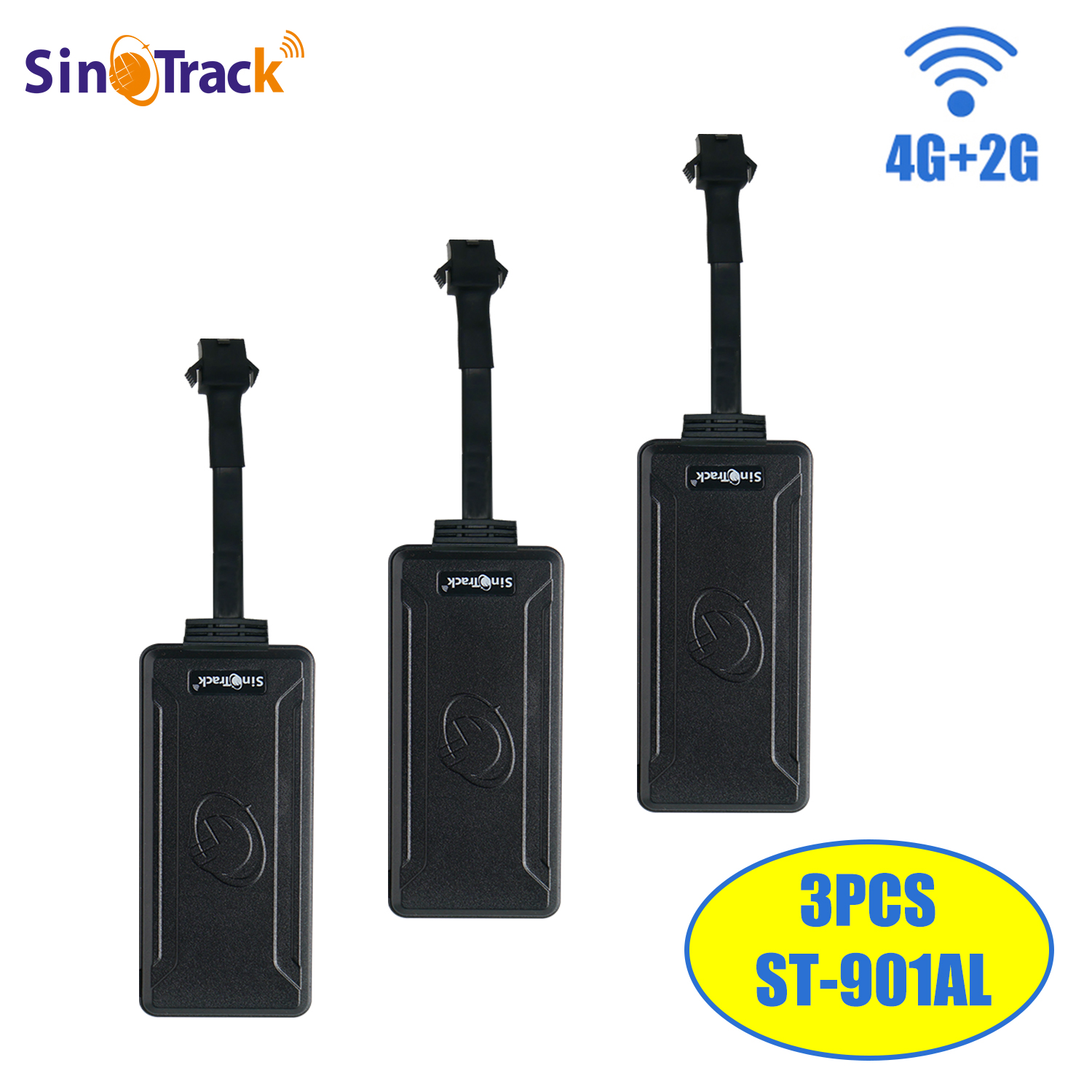 3units SinoTrack 4G+2G Car GPS Tracker ST-901AL for Motorcycle Vehicle Real Time Tracking Device with Cut Off Oil Power Free APP