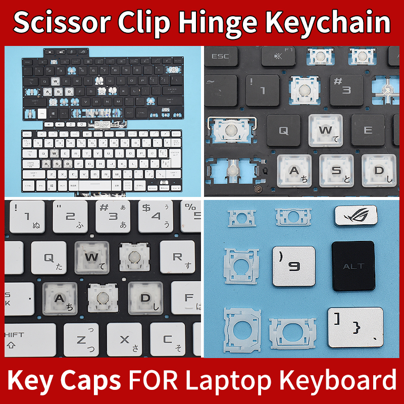 Zamienny Keycap, Nakładka na Klawisz & Mechanizm Nożycowy & Zawias do Asus ROG Zephyrus G15 G16 GA503 GA503QR QS M16 GU603 GU603HM Biała Klawiatura