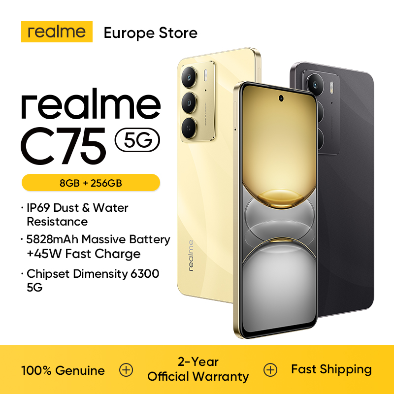 realme C75 5G Smartphone Versión Global, Batería Masiva de 5828mAh, Carga Rápida de 45W, Smartphone con Android 14, 50MP