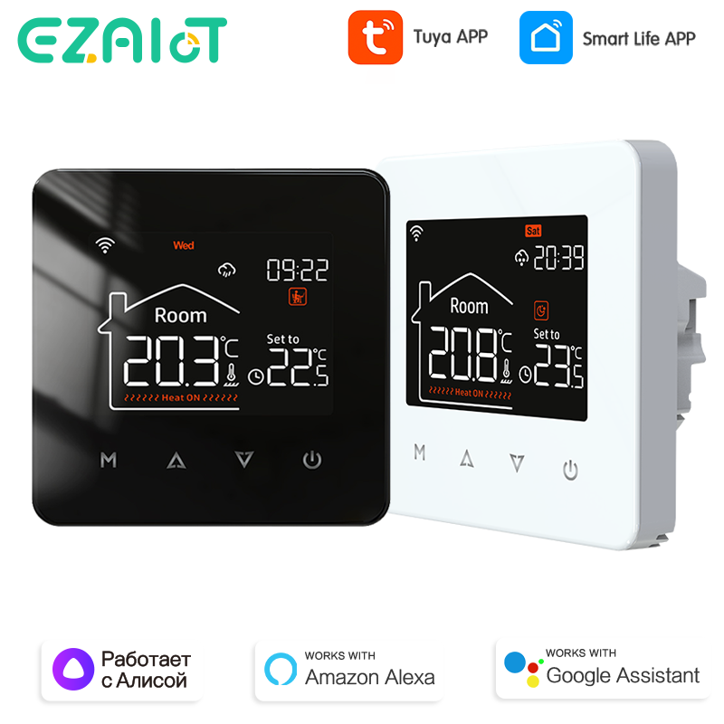 Tuya casa inteligente termostato de água elétrica aquecimento piso quente caldeira gás wifi temperatura controle remoto com google alexa