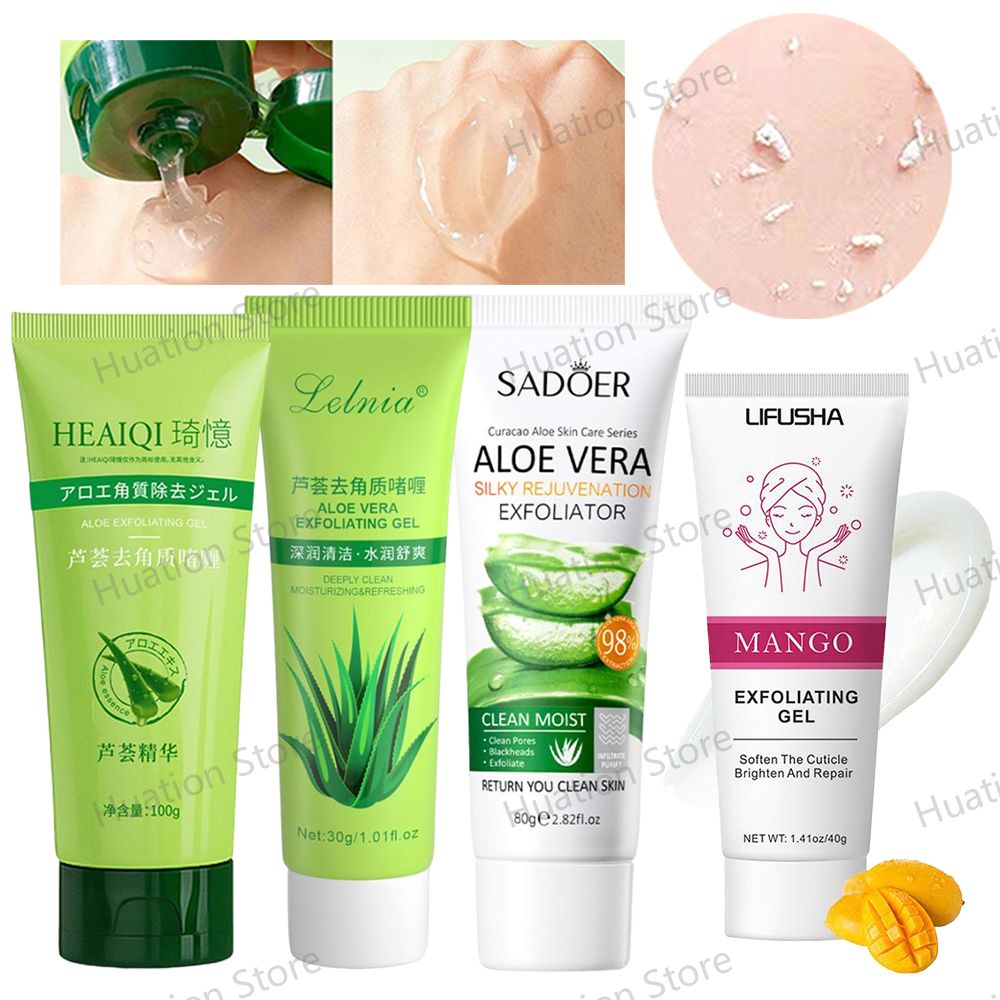 Gel exfoliante Facial de Aloe Vera, exfoliante Facial, limpia espinillas, reduce los poros, cuidado de la piel, 30g-100g