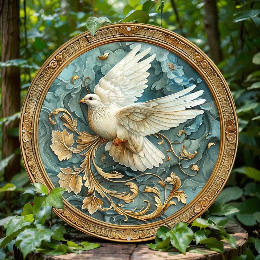 Peace Dove Metal Wall Art Decor Sign, Plaque décorative en aluminium, RapDuty, Imperméable, Idéal pour le bureau, la maison, la décoration de porte