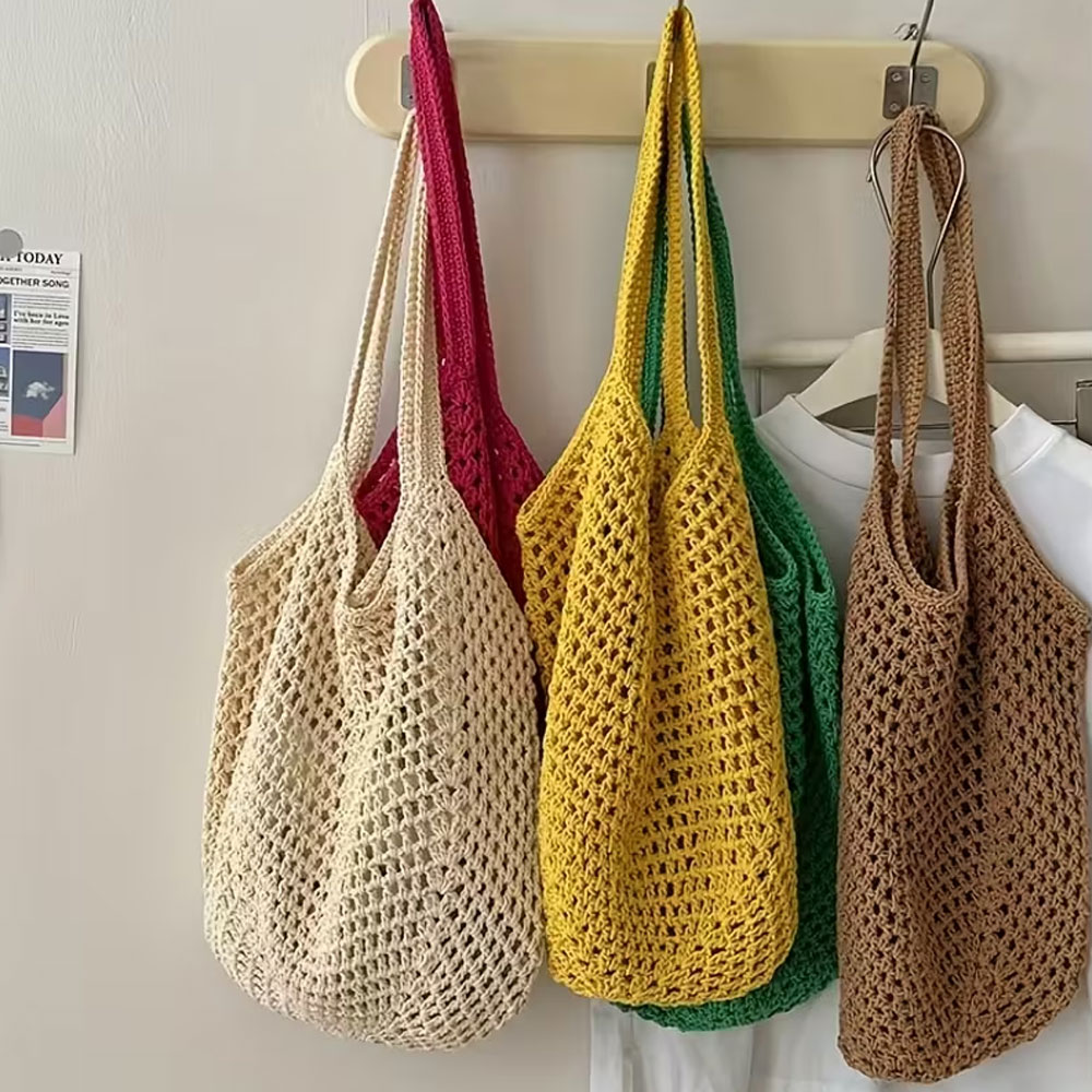 Bolsa Casual Feminina de Grande Capacidade - Bolsa de Praia Estilo Aberto com Alça Ajustável, Tecido Respirável Adequado para Férias, Compras e Uso Diário, Bolsa de Praia