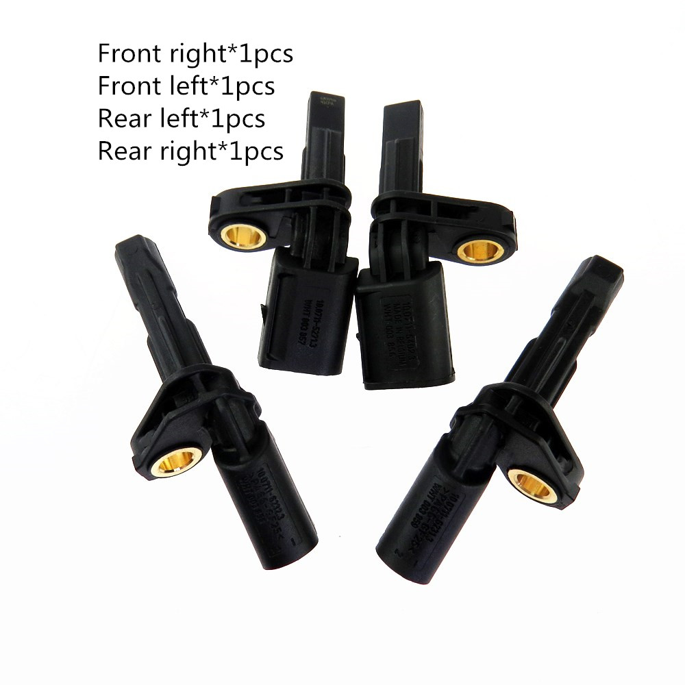 4 Buah Sensor Kecepatan Roda ABS Depan Belakang Kiri Kanan Mobil 4WD Hitam untuk TT A3 Golf Paasat Bora Yeti Alhambra WHT003856