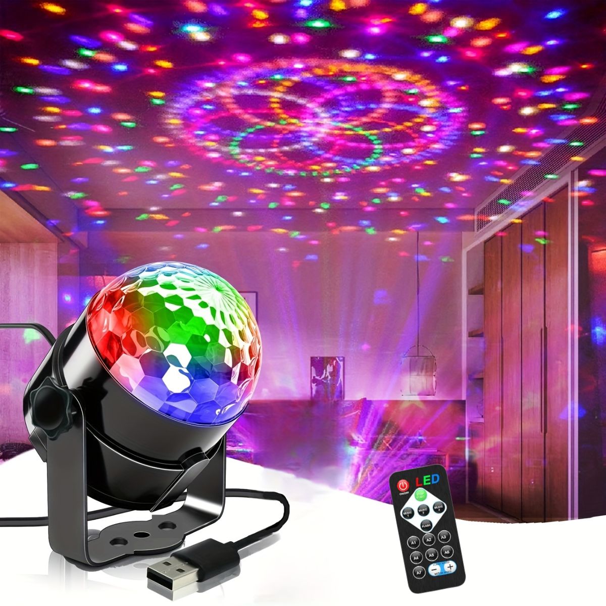 マジックボール RGB7 カラーステージライト、ステージ、ビデオ、写真撮影、パーティー、寝室に最適です。
