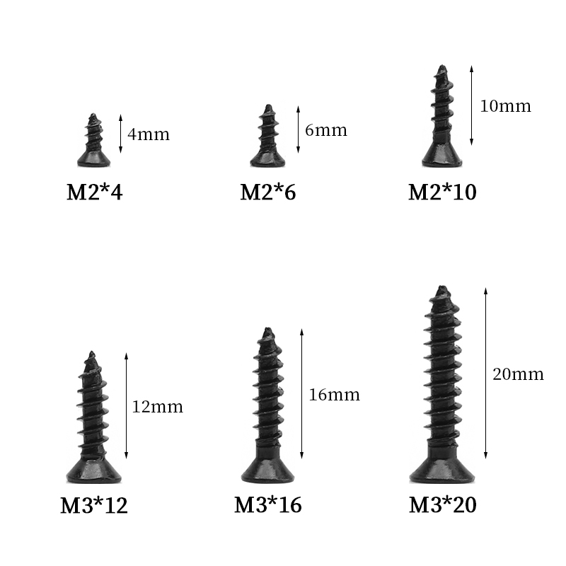 20/50 Uds M2 M3 pequeño Micro acero al carbono Cruz Phillips cabeza plana avellanada tornillo de madera autorroscante máquina tornillos para ordenador portátil