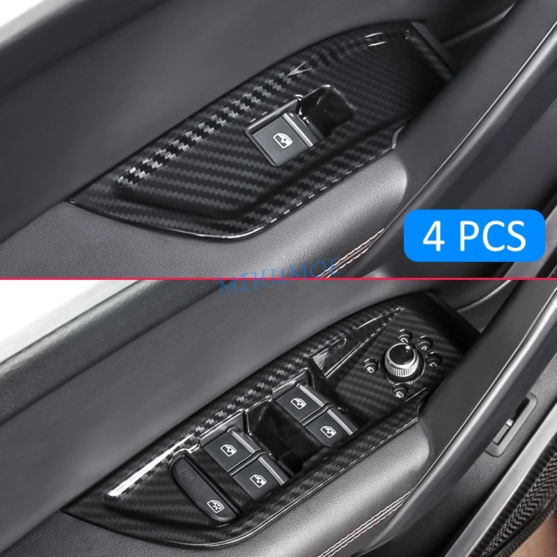 Cubierta de interruptor de ventana LHD para Audi Q5 Sportback FY SQ5 2017-2024, Panel de ajuste de fibra de carbono, superposición 2023 2022 2021 2020 2019 2018